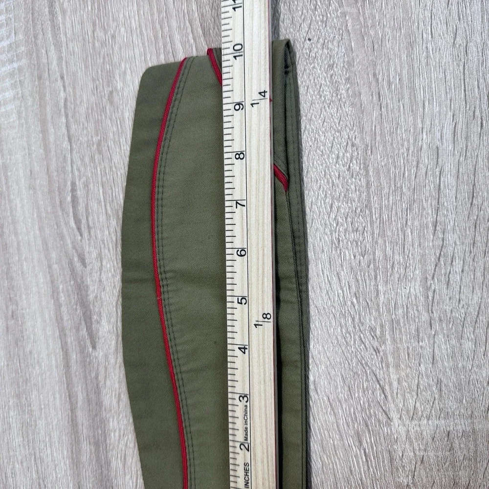 Vintage Boy Scouts BSA Olive Green Garrison Cap Red Piping Medium 6 3/4-6 7/8